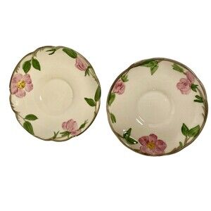 2 Vintage Franciscan Desert Rose Saucer Plate Replacements 5.75"